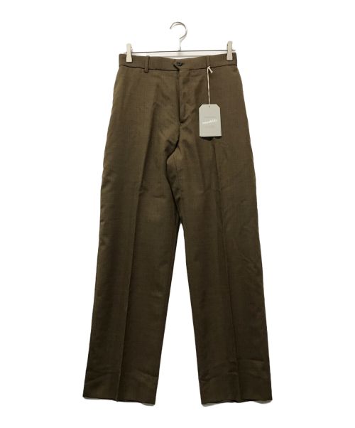 MARKAWARE（マーカウェア）MARKAWARE (マーカウェア) FLAT-FRONT TROUSERS MARKAWARE マーカウェア タグ付き フラットフロントトラウザーズ 日本製 A21A-03PT03C ブラウン サイズ:3の古着・服飾アイテム