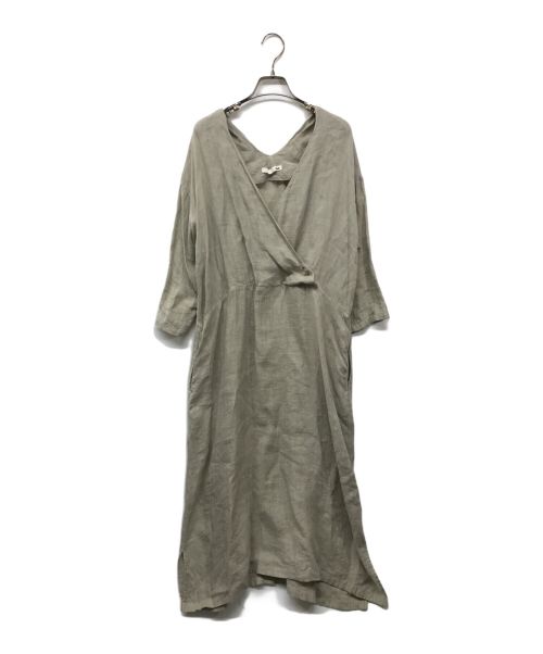 evam eva（エヴァムエヴァ）evam eva (エヴァムエヴァ) linen one-piece/E211T123 ベージュ サイズ:SIZE FREEの古着・服飾アイテム