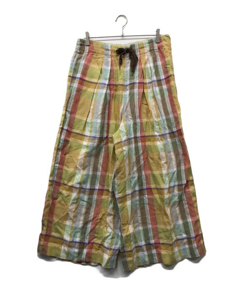 KAPITAL（キャピタル）KAPITAL (キャピタル) Linen Madras Check Ludo Buggy Pants KAPITAL キャピタル マドラスチェック リネンパンツ K2203LP050 イエロー サイズ:Lの古着・服飾アイテム