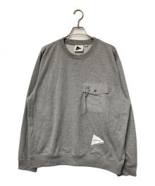 GRAMICCI×and wander（グラミチ×アンドワンダー）の古着「POCKET SWEAT SHIRT ポケットスウェットシャツ GRAMICCI グラミチ and wander アンドワンダー gray グレー 574-4184415 カラビナ付ポケット ロゴ GUJ4-S3004」｜グレー