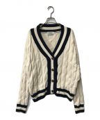 oldderby Knitwearオールドダービーニットウェア）の古着「編み込みニットカーディガン/Oldderby Knitwear/オールドダービーニットウェア」｜ネイビー