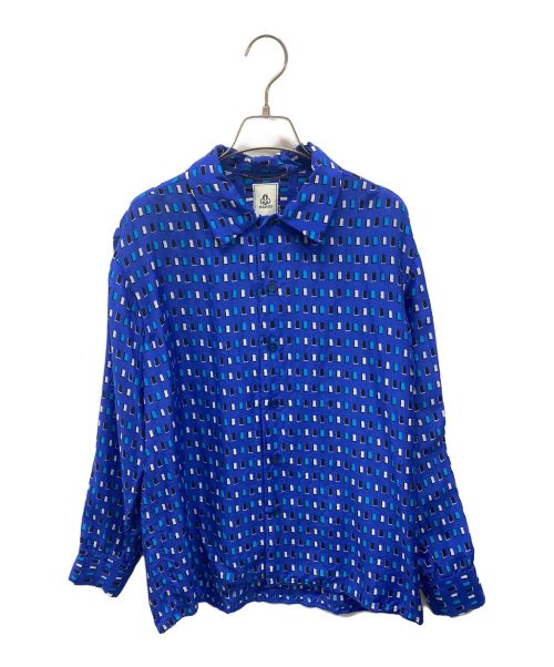 MANDO（マンドー）MANDO (マンドー) 四角柄プリントシャツ 21195-006 ブルー サイズ:1の古着・服飾アイテム