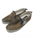 HANAMI×GOLDEN GOOSEハナミ×ゴールデングース）の古着「スリッポン HANAMI ハナミ GOLDEN GOOSE ゴールデングース slip on レザースリッポン イタリア製」｜ブラウン