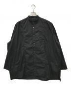 th productsティーエイチプロダクツ）の古着「Oversized Band collar Shirt オーバーサイズバンドカラーシャツ th products ティーエイチプロダクツ TARO HORIUCHI タロウホリウチ ビッグシルエットシャツ 日本製 2101-SH15-M103」｜ブラック