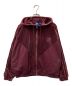 adidas（アディダス）の古着「VELVET VIBES HOODIE TRACK JACKET ベルベットバイブスフーディートラックジャケット adidas アディダス ワインレッド ジップアップフーディー CW0270」｜ボルドー