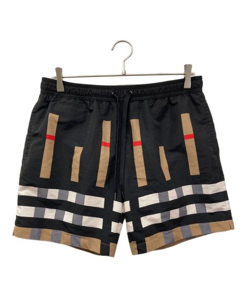 BURBERRY LONDON（バーバリーロンドン）BURBERRY LONDON (バーバリー ロンドン) Sliced Check Swim Shorts BURBERRY LONDON バーバリー ロンドン スライスチェック スウィムショーツ 8055675 ブラック サイズ:Mの古着・服飾アイテム