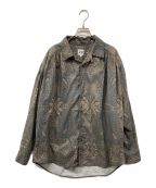 AiEエーアイイー）の古着「Painter Shirt-Big Paisley Print ペインターシャツ ビッグペイズリープリント プリントシャツ ネペンテス アメリカ製 ギャザー AiE エーアイイー」｜グレー