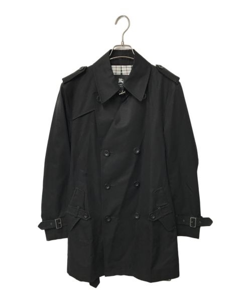 BURBERRY BLACK LABEL（バーバリーブラックレーベル）BURBERRY BLACK LABEL (バーバリーブラックレーベル) トレンチコート BURBERRY BLACK LABEL バーバリーブラックレーベル ギャバジン 日本製 チェック裏地 BMA55-680-09 ブラック サイズ:Mの古着・服飾アイテム