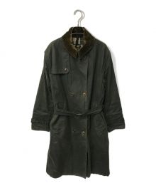 Barbour（バブアー）の古着「WAX TRENCH COAT ワックストレンチコート Barbour バブアー ワックスコットン オイルドジャケット オイルドコート ガンフラップ チンストラップ ブルガリア製 1602333」｜オリーブ