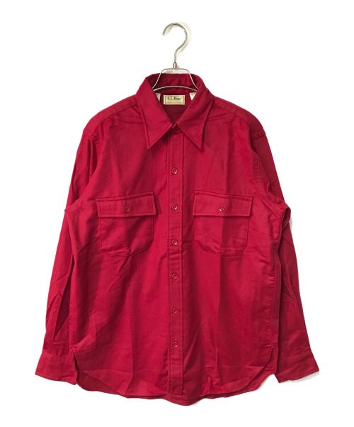 L.L.Bean（エルエルビーン）L.L.Bean chamois cloth shirt シャモアクロス シャツ L.L.Bean エルエルビーン レギュラーカラー ポケットシャツ 80年代 80’S USA製 アメリカ製 1611 レッド サイズ:15 1/2の古着・服飾アイテム