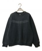 stussyステューシー）の古着「プリントスウェットシャツ stussy ステューシー oldstussy オールドステューシー フロッキー」｜ブラック