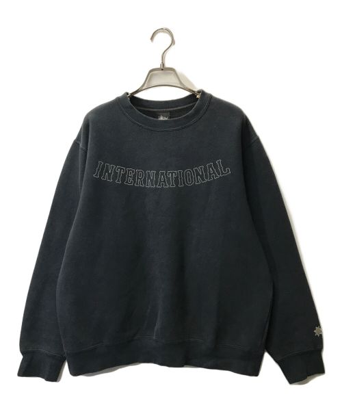 stussy（ステューシー）stussy (ステューシー) プリントスウェットシャツ stussy ステューシー oldstussy オールドステューシー フロッキー ブラック サイズ:Mの古着・服飾アイテム