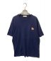 MAISON KITSUNE（メゾンキツネ）の古着「チラックスフォックス パッチ クラシック Tシャツ MAISON KITSUNE メゾンキツネ ワンポイント ポルトガル製 GU00154KJ0010」｜ネイビー