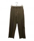 MARKAWAREマーカウェア）の古着「FLAT-FRONT TROUSERS フラットフロントトラウザース MARKAWARE マーカウェア A21A-03PT03C ブラウン ORGANIC WOOL TROPICAL オーガニックウールトロピカル」｜ブラウン