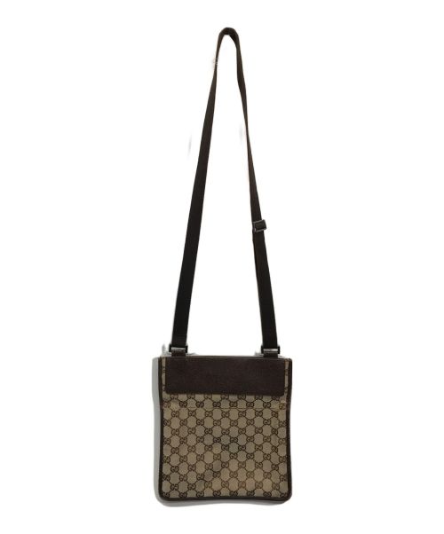 GUCCI（グッチ）GUCCI (グッチ) GG ポシェット ショルダーバッグ GUCCI グッチ 男女兼用 イタリア製 27639 ベージュ×ブラウン サイズ:下記参照の古着・服飾アイテム