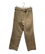 COMOLIコモリ）の古着「BELTED CHINO PANTS/ベルテッドチノパンツ/15S-03004」｜ベージュ