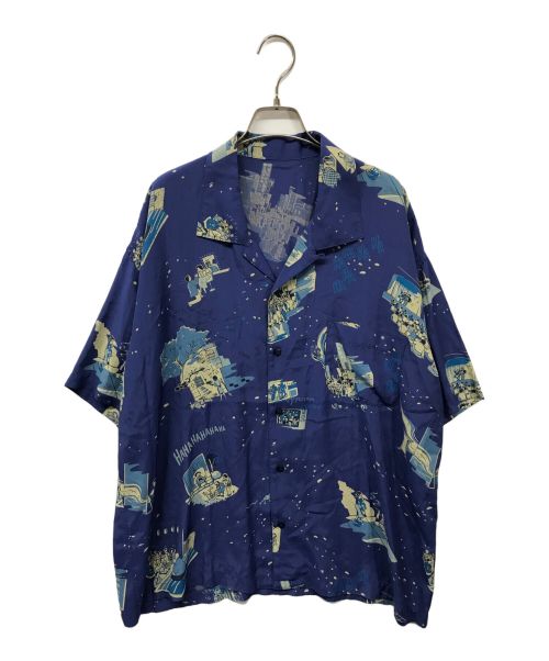 Porter Classic（ポータークラシック）Porter Classic (ポータークラシック) SHOWFOLK ALOHA SHIRT Porter Classic ポータークラシック 日本製 レーヨンシャツ 開襟シャツ オープンカラーシャツ ブルー サイズ:Mの古着・服飾アイテム