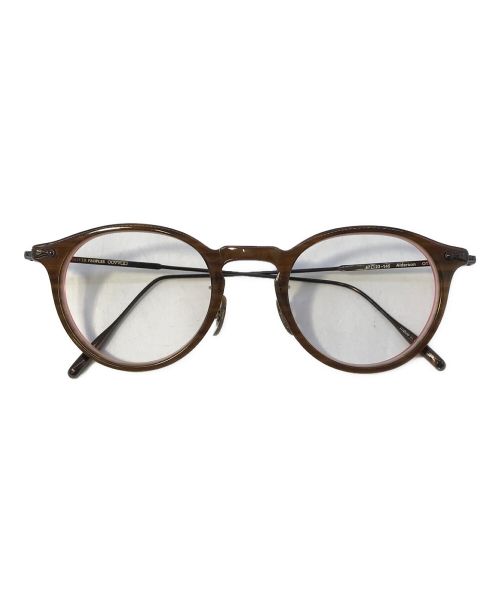 OLIVER PEOPLES（オリバーピープルズ）OLIVER PEOPLES (オリバーピープルズ) 伊達眼鏡 OLIVER PEOPLES オリバーピープルズ Alderson 47□23 レンズ無し ブラウン×ピンク サイズ:47□23の古着・服飾アイテム