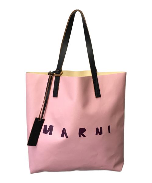 MARNI（マルニ）MARNI (マルニ) PVC バイカラー ロゴトートバッグ MARNI マルニ イタリア製 SHMPQ10A06 ピンクベージュ サイズ:下記参照の古着・服飾アイテム