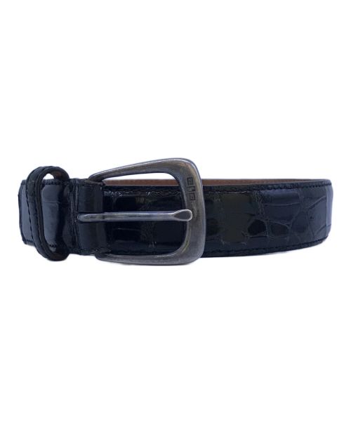 RALPH LAUREN（ラルフローレン）RALPH LAUREN (ラルフローレン) Genuine Alligator Sterling Belt RALPH LAUREN アリゲーター レザー ブラック 2118450 ブラック サイズ:SIZE 30の古着・服飾アイテム