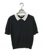 JOHN SMEDLEYジョンスメドレー）の古着「Bicolour Polo Shirt/バイカラーポロシャツ/ニットポロシャツ/コットンニット」｜ブラック