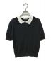 JOHN SMEDLEY（ジョンスメドレー）の古着「Bicolour Polo Shirt/バイカラーポロシャツ/ニットポロシャツ/コットンニット」｜ブラック