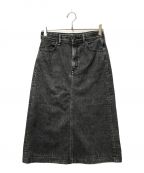 YANUKヤヌーク）の古着「ロング Ａライン スカート YANUK ヤヌーク デニムスカート denimskirt ブラックデニム 日本製 57193039」｜グレー