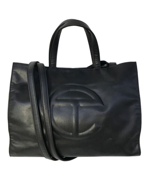 TELFAR（テルファー）TELFAR (テルファー) Medium Shopping Bag/ミディアム ショッピングバッグ　2WAYショルダーバッグ/ロゴ2WAY トートバッグ ブラックの古着・服飾アイテム