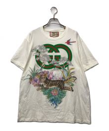 GUCCI（グッチ）の古着「タイガープリントTシャツ GUCCI グッチ 615044 XJD4G」｜ホワイト