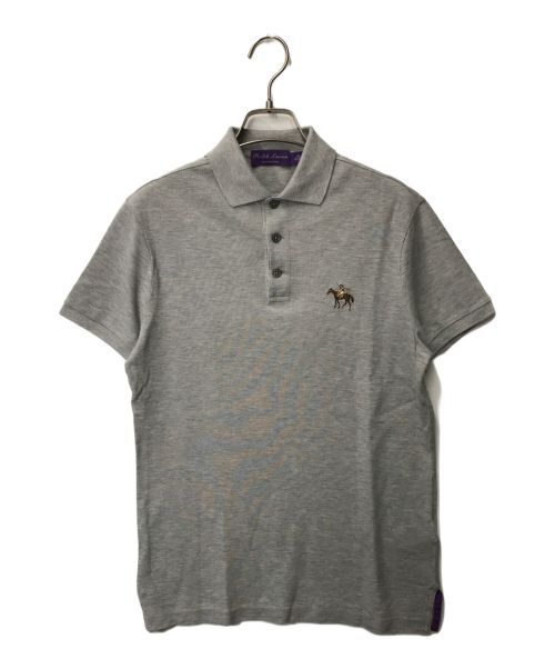 RALPH LAUREN Purple Label（ラルフ ローレン パープル レーベル）RALPH LAUREN Purple Label (ラルフ ローレン パープル レーベル) ポロシャツ RALPH LAUREN PURPLE LABEL ラルフ ローレン パープル レーベル 刺繍 グレー サイズ:XSの古着・服飾アイテム