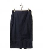 MADISON BLUEマディソンブルー）の古着「SOFIE BACK SATIN TIGHT LONG SKIRT/タイトロングスカート/日本製」｜ネイビー