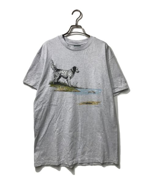 L.L.Bean（エルエルビーン）L.L.Bean (エルエルビーン) LIBERTY GRAPHICS アニマルプリントTシャツ/90年/90's/古着/ヴィンテージ/アメリカ製/USA製/シングルステッチ グレー サイズ:Ｌの古着・服飾アイテム