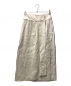 ebureエブール）の古着「Heavy Linen Skirt EBURE エブール 3110500127」｜アイボリー