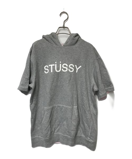 stussy（ステューシー）stussy (ステューシー) リバーシブルハーフスリーブパーカー/stussy/ステューシー グレー×ピンク サイズ:SIZE Lの古着・服飾アイテム