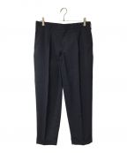 KOLORカラー）の古着「TROPICAL WOOL TAPERED PANTS トロピカルウールテーパードパンツ kolor カラー スラックス 日本製 ダブル タック入り 19SCM-P20112」｜ネイビー