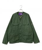 THE NORTHFACE PURPLELABELザ・ノースフェイス パープルレーベル）の古着「Mountain Wind Cardigan マウンテン ウィンド カーディガン THE NORTHFACE PURPLELABEL ザ・ノースフェイス パープルレーベル nanamica ナナミカ マルチポケット ロゴ刺繍 ラグラン NP2205N」｜グリーン