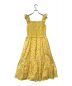 Kate Spade（ケイトスペード）の古着「Fleurette Toss Voile Smocked Dress フルーレットトスボイルスモックドレス Kate Spade ケイトスペード 花柄ワンピース フラワープリント フリル ティアード OUM00102」｜イエロー