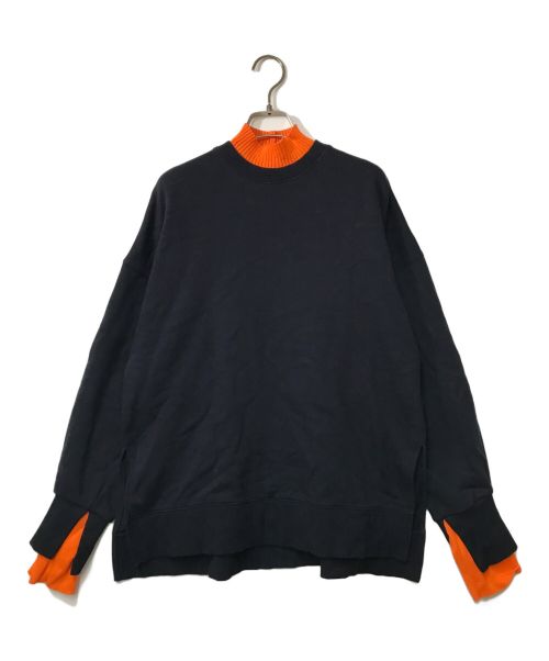 nagonstans（ナゴンスタンス）nagonstans (ナゴンスタンス) Layered-Neck Pullover/ レイヤードネック プルオーバー/470GS480-0460/nagonstans/ナゴンスタンス/ネイビー ネイビー サイズ:SIZE MEDIUMの古着・服飾アイテム