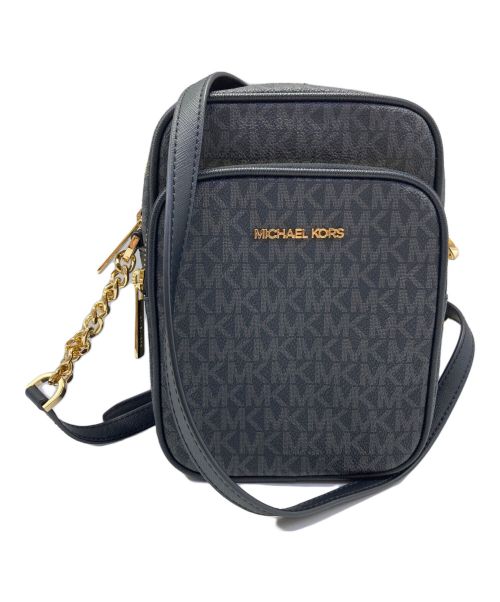 MICHAEL KORS（マイケルコース）MICHAEL KORS シグネチャー 総柄 ショルダーバッグ MICHAEL KORS マイケルコース 35F1GTVC2B JET SET TRAVEL MD NS CHAIN XBODY ジェット セット トラベル ブラック×グレーの古着・服飾アイテム