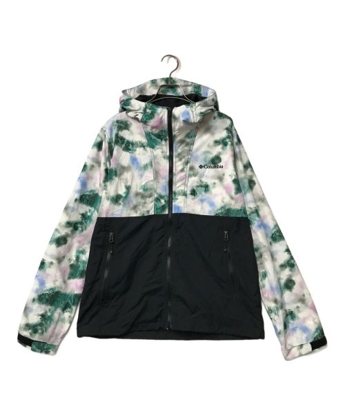 Columbia（コロンビア）Columbia (コロンビア) Hazen Patterned Jacket ヘイゼンパターンドジャケット Columbia コロンビア アウトドアウェア キャンプ ナイロンパーカー PM0153 ホワイト×ブラック×グリーン サイズ:Mの古着・服飾アイテム