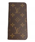 LOUIS VUITTONルイ ヴィトン）の古着「IPHONE X＆XS フォリオ モノグラム スマホケース/M63444/LOUIS VUITTON/ルイ ヴィトン/Made in Spain」｜ブラウン×ピンク