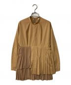 CLANEクラネ）の古着「SHAPE LINE PLEAT TOPS シェイプラインプリーツトップス CLANE クラネ ティアード レイヤー 11122-4362」｜ベージュ