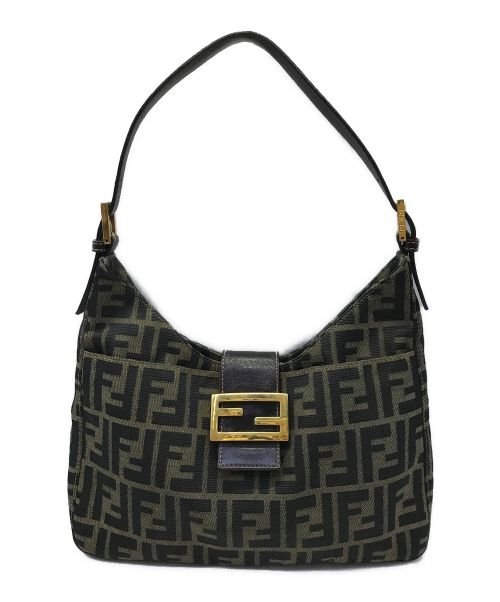 FENDI（フェンディ）FENDI (フェンディ) マンマバケット ズッカ柄ワンショルダーバッグ FENDI フェンディ 26569   ブラウン ブラック ブラウンの古着・服飾アイテム