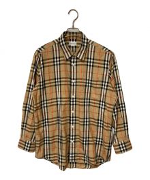 Burberry's（バーバリーズ）の古着「シャドーホース ノバチェックシャツ Burberry's バーバリーズ WJ048-141 ベージュ×ブラック」｜ベージュ×ブラック