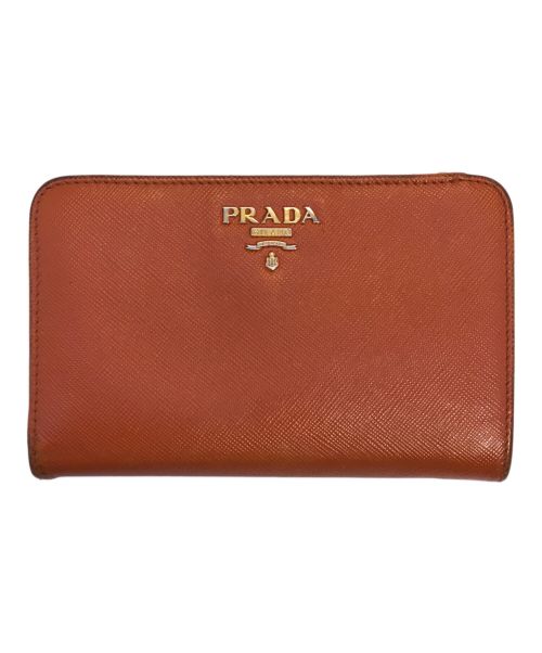 PRADA（プラダ）PRADA (プラダ) 2つ折り財布 PRADA プラダ サフィアーノ  オレンジ サイズ:下記参照の古着・服飾アイテム