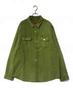 SUPREMEシュプリーム）の古着「Washed Corduroy Shirt ウォッシュドコーデュロイシャツ Supreme シュプリーム 21SS 21年春夏」｜グリーン