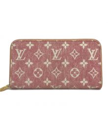 LOUIS VUITTON（ルイ ヴィトン）の古着「モノグラムジャカード ジッピーウォレット/Zippy Wallet Monogram Jacquard Denim "Pink"/M81182/LOUIS VUITTON/ルイ ヴィトン/スペイン製」｜ピンク