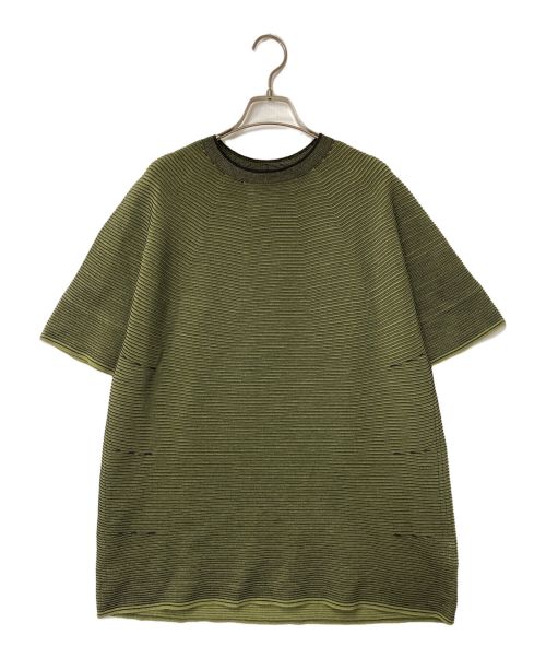 GOLDWIN（ゴールドウイン）GOLDWIN (ゴールドウイン) Japanese Paper Optical Knit Top/GZ33116/ジャパニースペーパーオプティカルニットトップ/GZ33116 グリーン×ブラック サイズ:3の古着・服飾アイテム