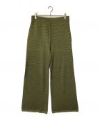 GOLDWINゴールドウイン）の古着「Japanese Paper Optical Knit Trousers」｜グリーン×ブラック