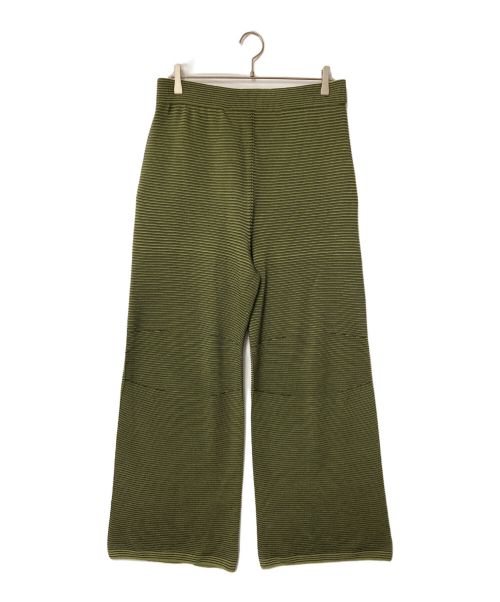 GOLDWIN（ゴールドウイン）GOLDWIN (ゴールドウイン) Japanese Paper Optical Knit Trousers グリーン×ブラック サイズ:3の古着・服飾アイテム